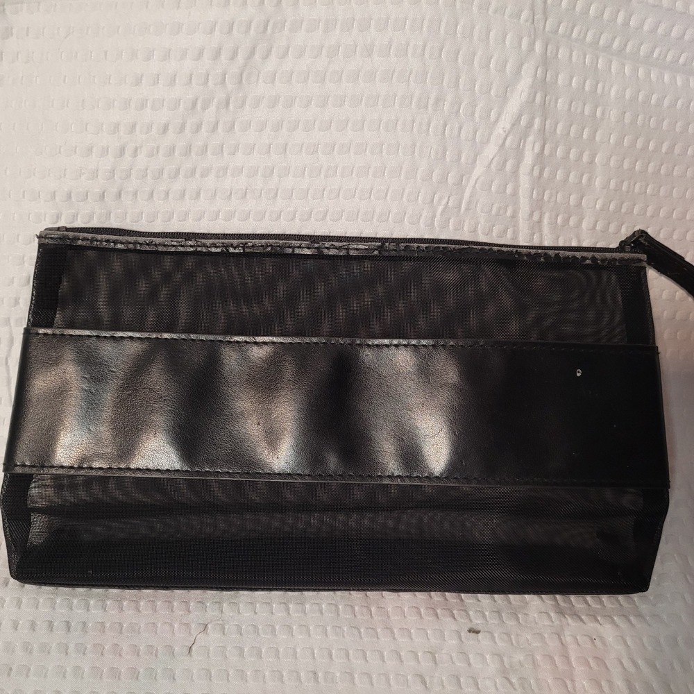 Burberry Fragrances Black Mesh Cosmetic Pouch Wristlet Makeup Travel Bag